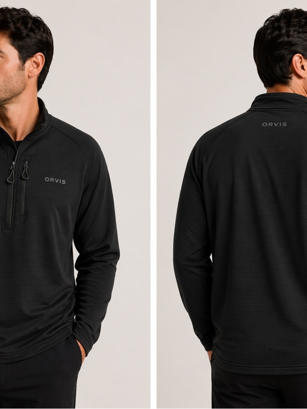 Orvis Black Men's Half-Zip Sweater
